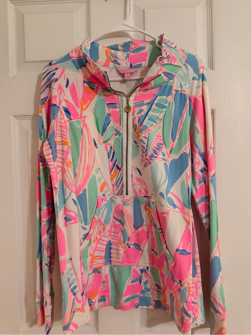 Lilly Pulitzer Long Sleeve Half-Zip Pullover in Pink, Blue, Green, White